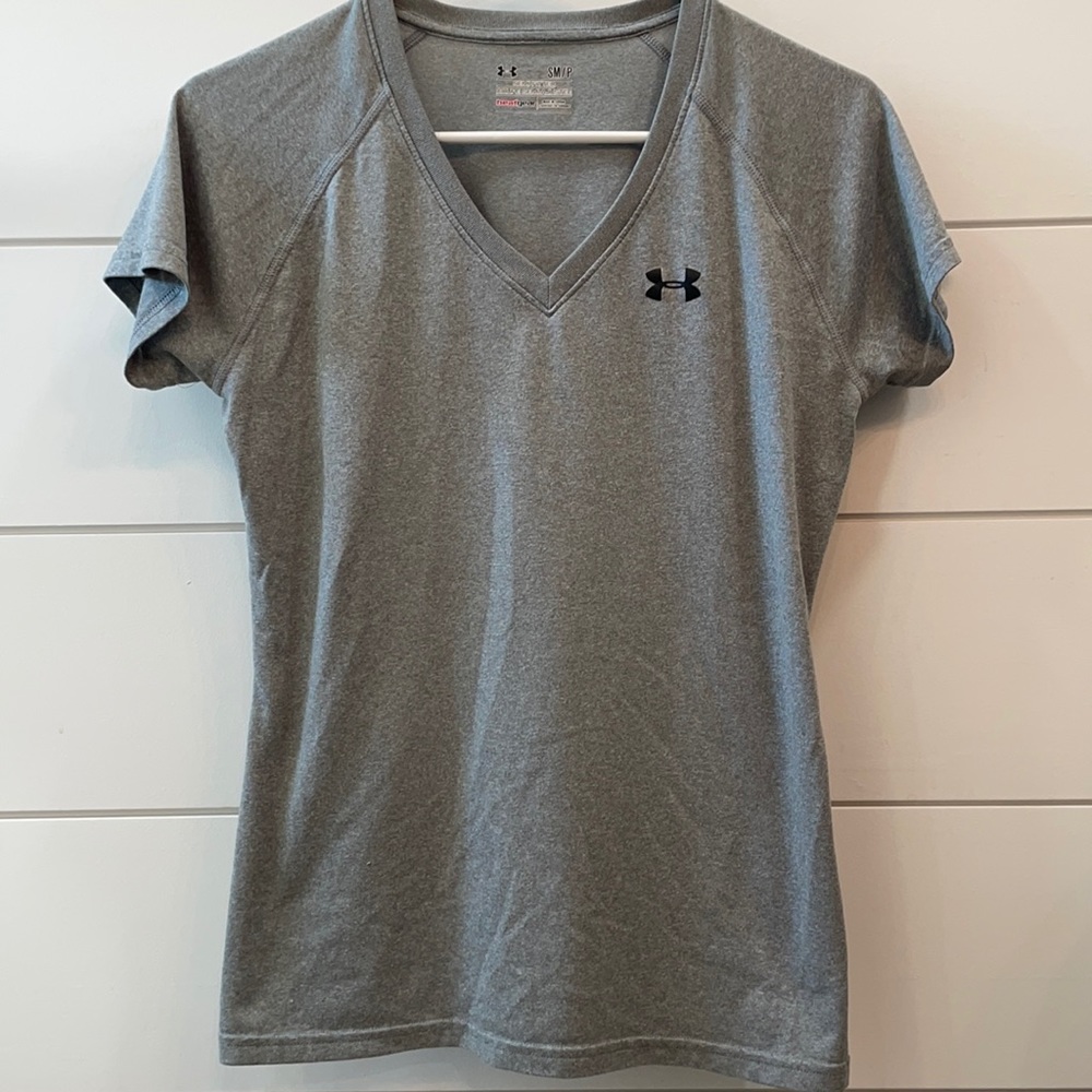 Grey under armor heat gear tee